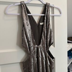 Halston Heritage Silver Sequin Dress